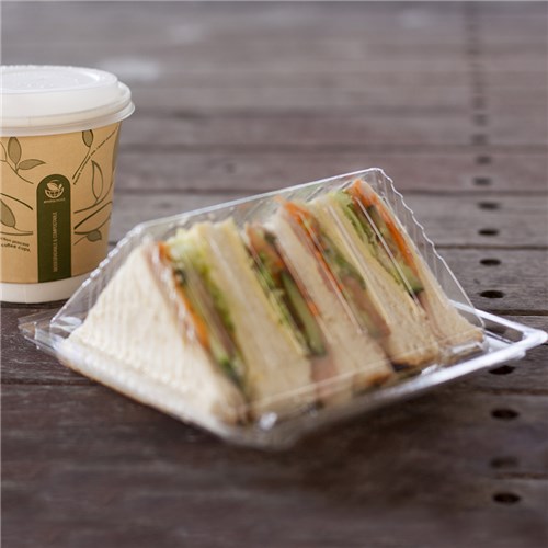 Plastic Four Point Sandwich Wedge Clear Envirochoice